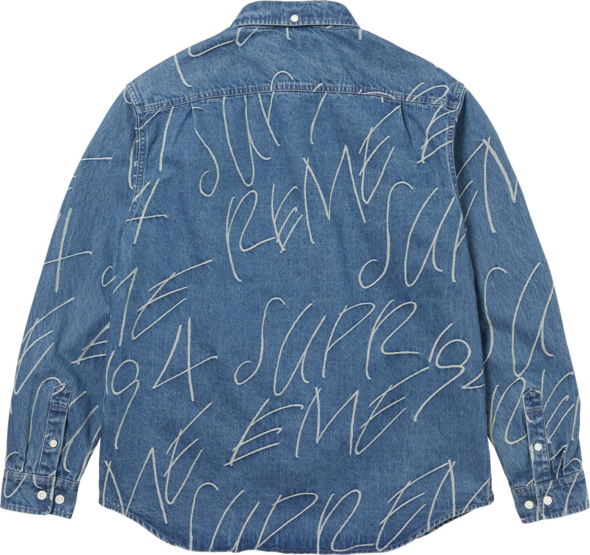Handwriting Jacquard Denim Shirt view 10